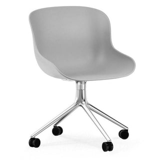 Normann Copenhagen Hyg polypropylene swivel chair with 4 wheels, aluminium legs - Buy now on ShopDecor - Discover the best products by NORMANN COPENHAGEN design