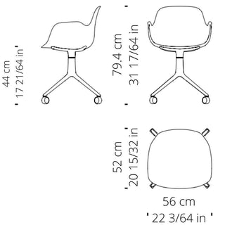 Normann Copenhagen Form polypropylene swivel armchair with 4 wheels, aluminium legs - Buy now on ShopDecor - Discover the best products by NORMANN COPENHAGEN design