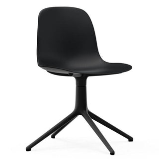 Normann Copenhagen Form polypropylene swivel chair with 4 black aluminium legs Normann Copenhagen Form Black - Buy now on ShopDecor - Discover the best products by NORMANN COPENHAGEN design