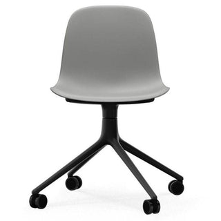 Normann Copenhagen Form polypropylene swivel chair with 4 wheels, black aluminium legs - Buy now on ShopDecor - Discover the best products by NORMANN COPENHAGEN design