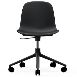Normann Copenhagen Form polypropylene swivel chair with 5 wheels, black aluminium legs and gas lift - Buy now on ShopDecor - Discover the best products by NORMANN COPENHAGEN design