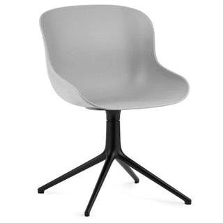 Normann Copenhagen Hyg polypropylene swivel chair with 4 black aluminium legs Normann Copenhagen Hyg Grey - Buy now on ShopDecor - Discover the best products by NORMANN COPENHAGEN design