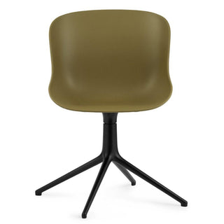 Normann Copenhagen Hyg polypropylene swivel chair with 4 black aluminium legs - Buy now on ShopDecor - Discover the best products by NORMANN COPENHAGEN design