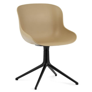 Normann Copenhagen Hyg polypropylene swivel chair with 4 black aluminium legs Normann Copenhagen Hyg Sand - Buy now on ShopDecor - Discover the best products by NORMANN COPENHAGEN design