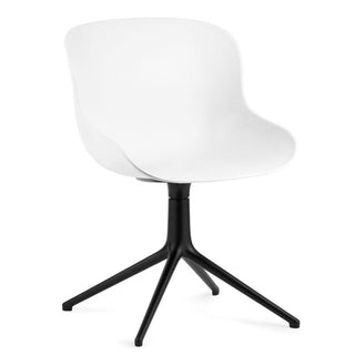 Normann Copenhagen Hyg polypropylene swivel chair with 4 black aluminium legs Normann Copenhagen Hyg White - Buy now on ShopDecor - Discover the best products by NORMANN COPENHAGEN design