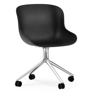 Normann Copenhagen Hyg polypropylene swivel chair with 4 wheels, aluminium legs Normann Copenhagen Hyg Black - Buy now on ShopDecor - Discover the best products by NORMANN COPENHAGEN design