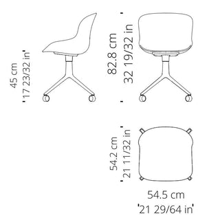 Normann Copenhagen Hyg polypropylene swivel chair with 4 wheels, aluminium legs - Buy now on ShopDecor - Discover the best products by NORMANN COPENHAGEN design